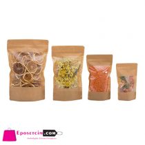 kraft doypack pencereli poşet