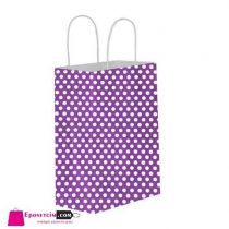 mor puantiyeli kağıt poşet hediyelik çanta