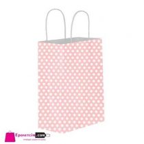 Pembe kağıt poşet burgu saplı poşet