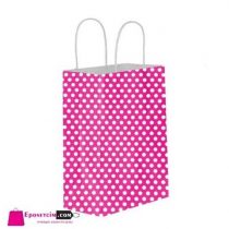 fuşya burgu saplı kağıt hediyelik poşet