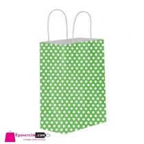 Puantiyeli Yeşil Kağıt Çanta