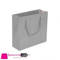 karton poşet çanta hediyelik gri ipli poşet